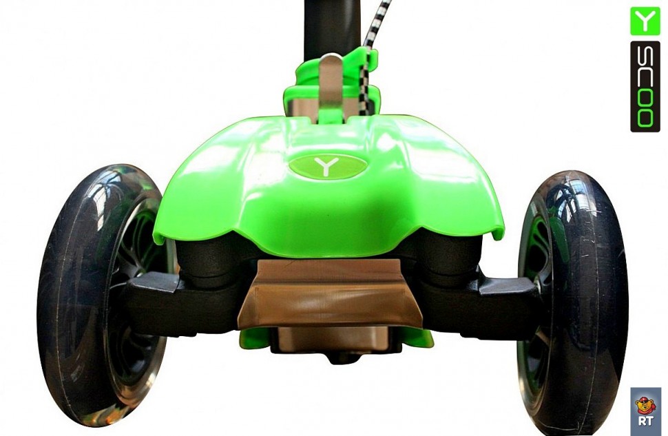 Самокат Maxi City RT Shine Gagarin трансформер с ручным тормозом, green  